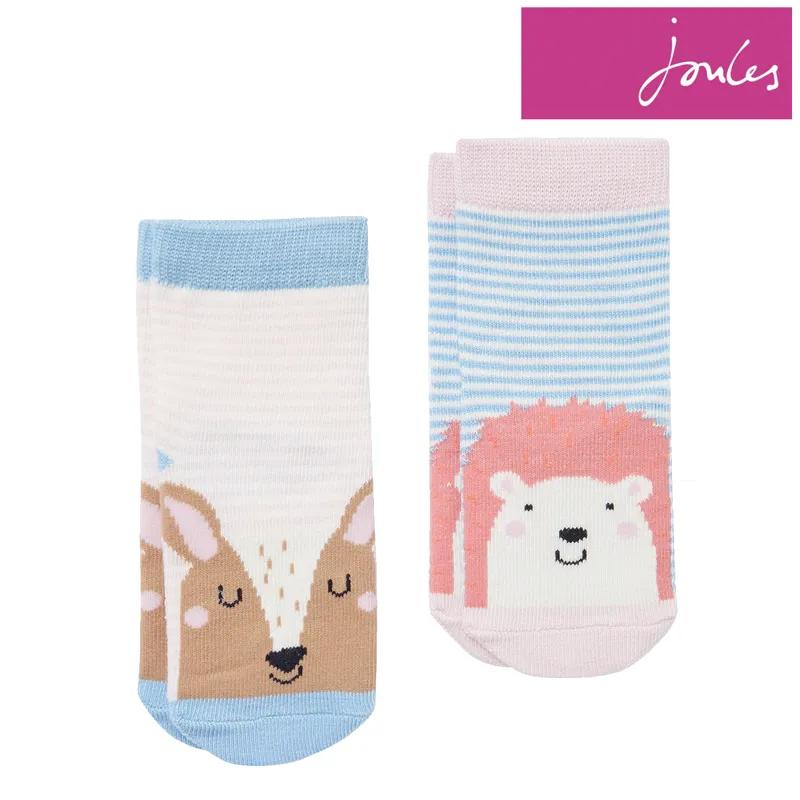Joules Neat Feet 2 Pack Character Socks - Hedgehog Deer
