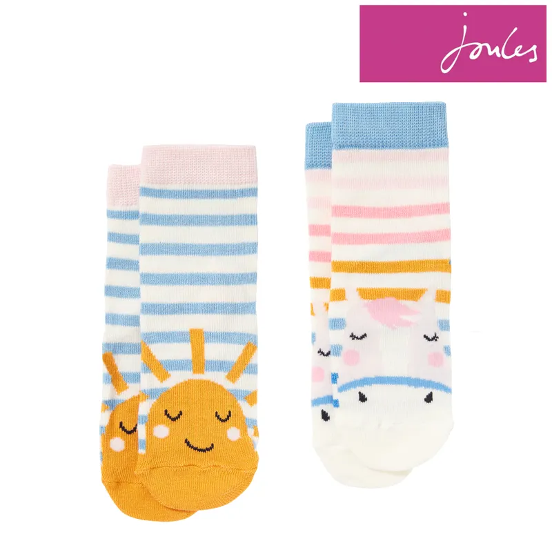 Joules Neat Feet 2 Pack Character Socks - Horse Sun