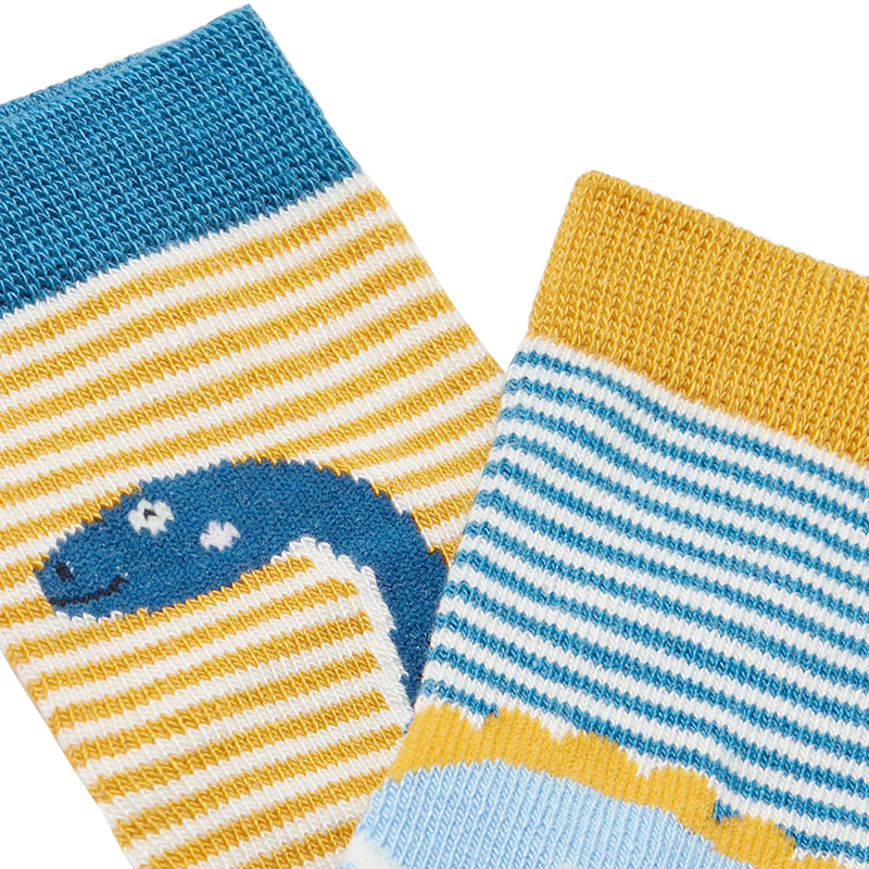 Joules Neat Feet 2 Pack Character Baby Socks - Double Dino-2