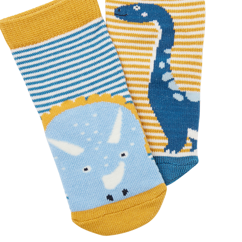 Joules Neat Feet 2 Pack Character Baby Socks - Double Dino-1