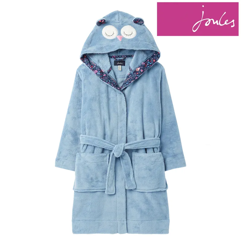 Joules Constell Luxe Character Dressing Gown - Haze Blue