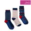Joules Striking 3 Pack Cotton Socks - Multi Pack