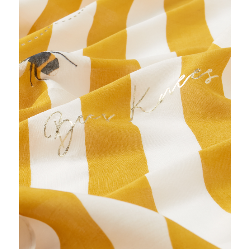 Joules Eco Conway Lightweight Printed Scarf - Antique Gold and Cream-3