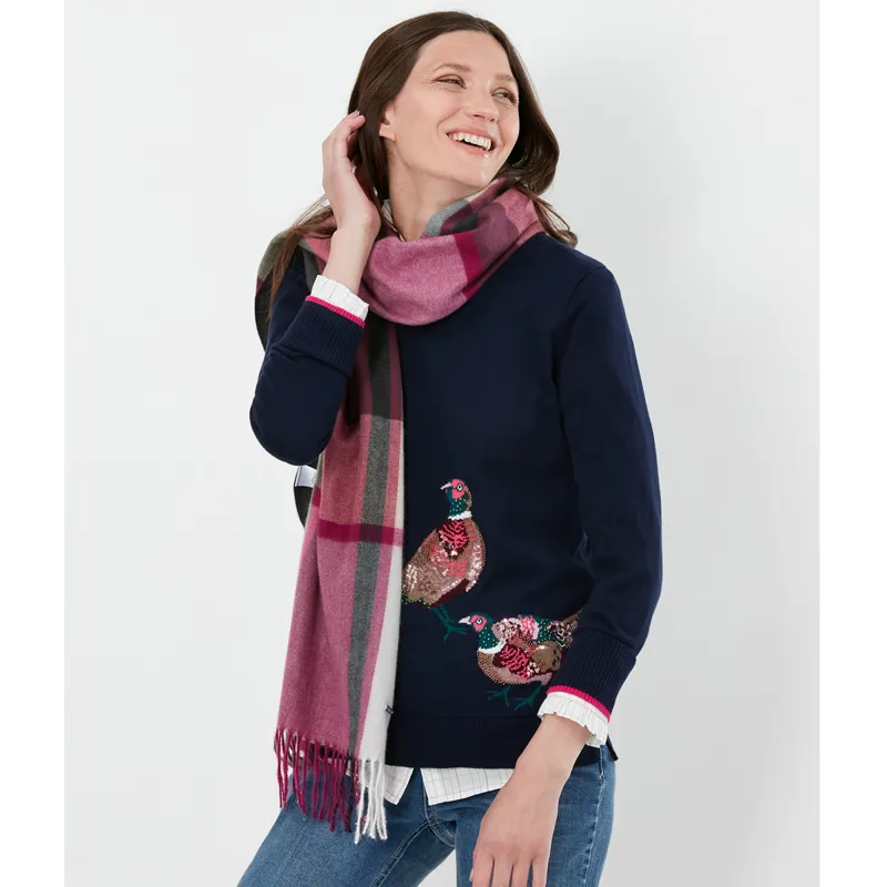 Joules Bracken Scarf - Black Check-3