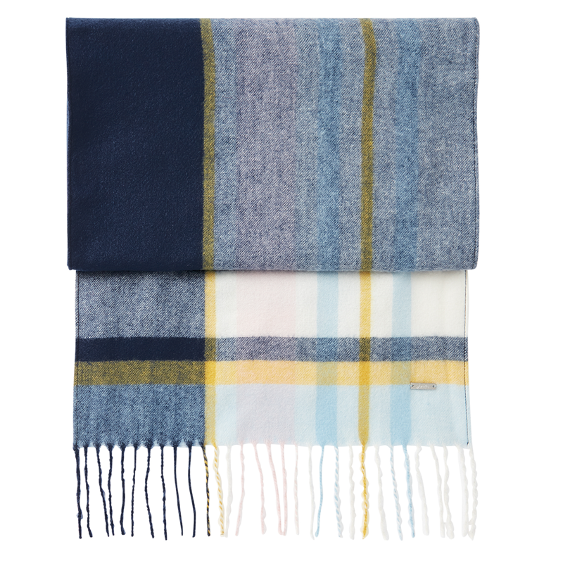 Joules Bracken Scarf - Pink Blue Check-1