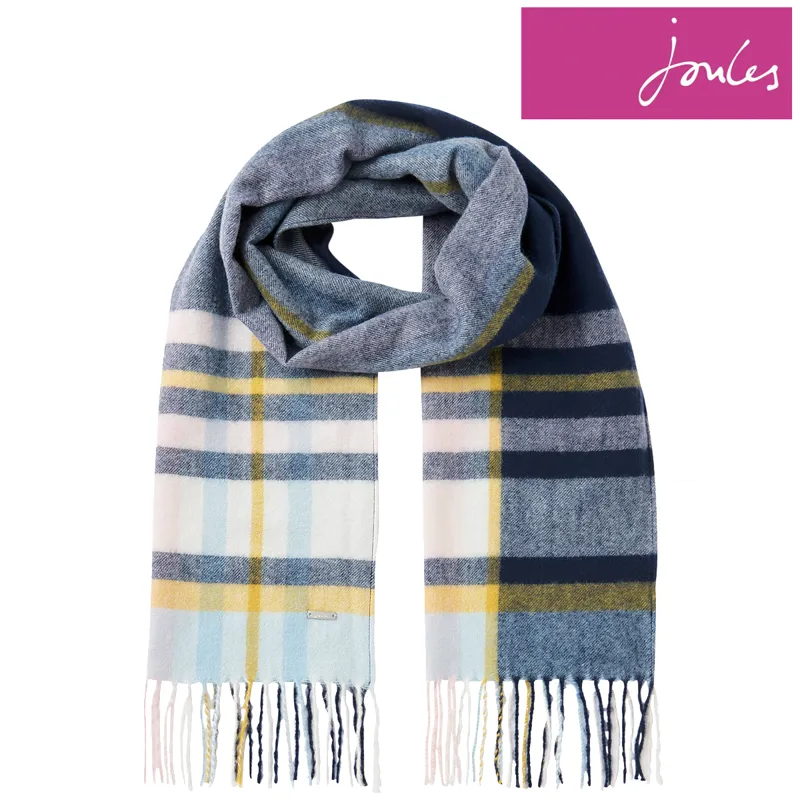 Joules Bracken Scarf - Pink Blue Check