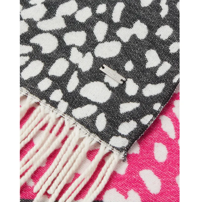 Joules Elissa Jacquard Warm Handle Scarf - Black/Cream-3