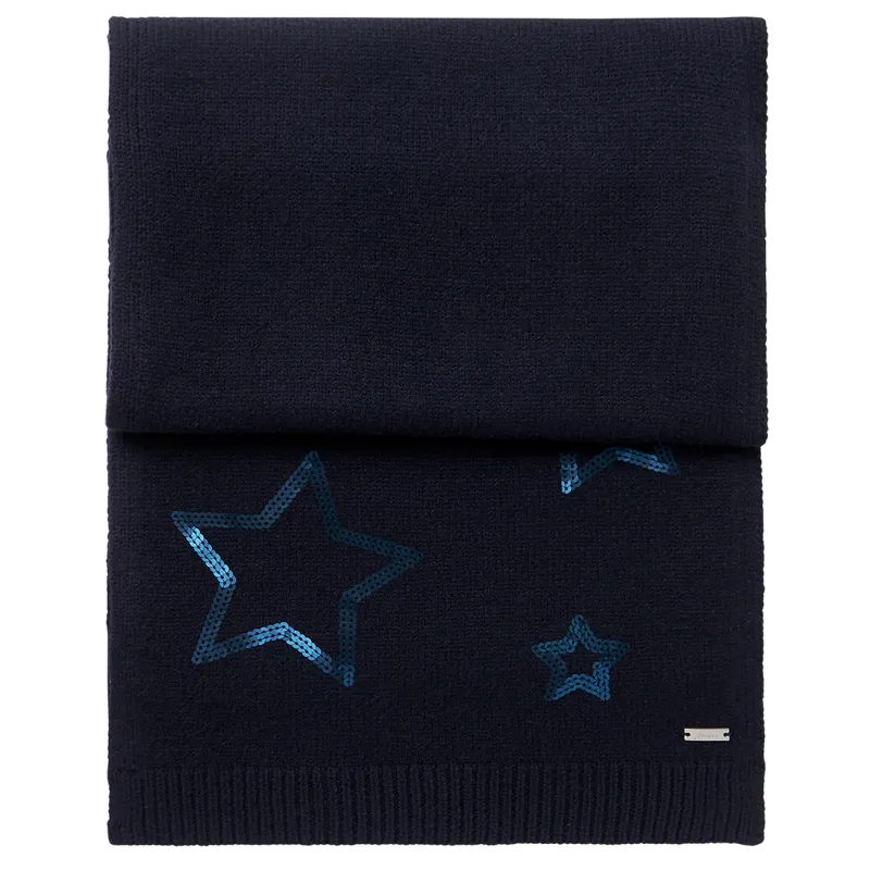 Joules Tilda Sequin Knitted  Scarf - Navy Star-2