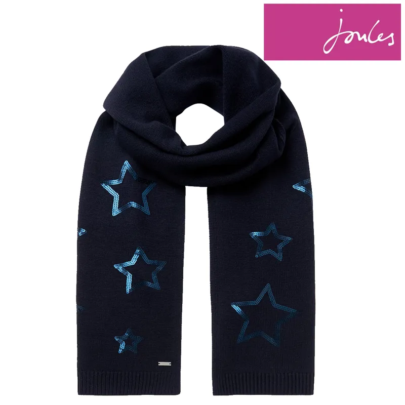Joules Tilda Sequin Knitted  Scarf - Navy Star