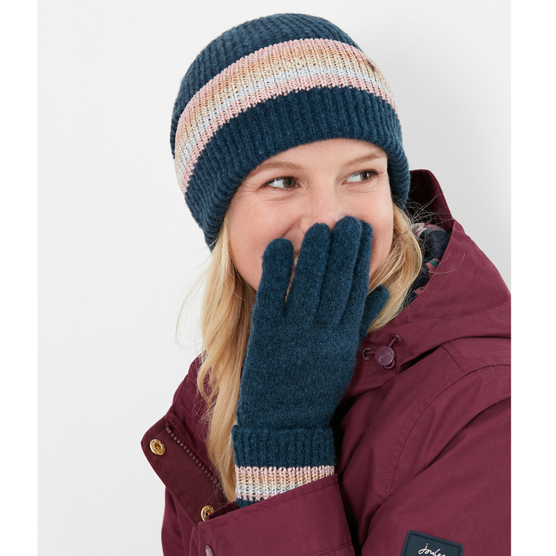 Joules Vinnie Knitted Beanie - French Navy-1
