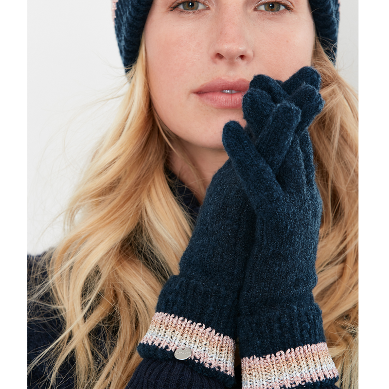 Joules Vinnie Knitted Gloves - French Navy-1