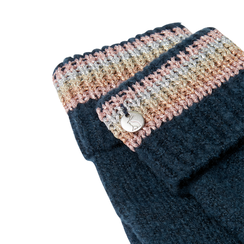 Joules Vinnie Knitted Gloves - French Navy-2