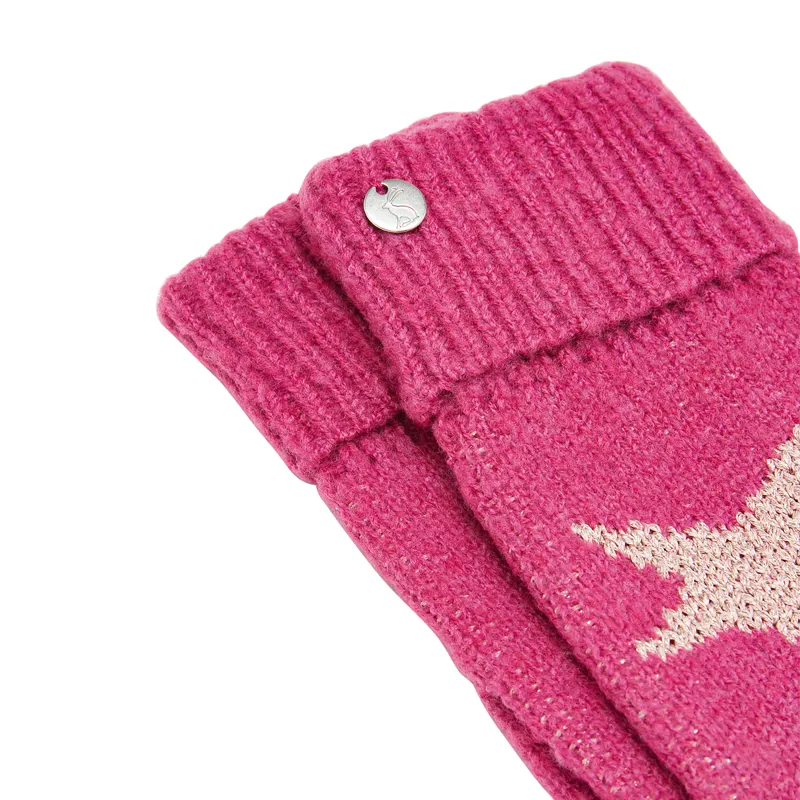 Joules Vinnie Knitted Gloves - Pink-1