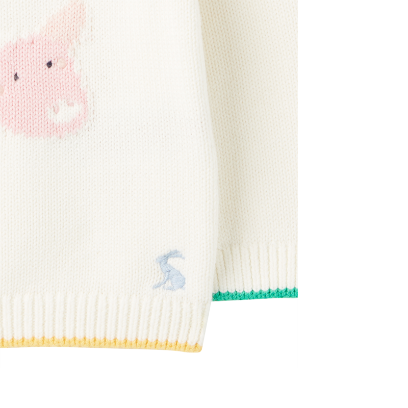 Joules The Intarsia Knit Jumper - White Animals-2