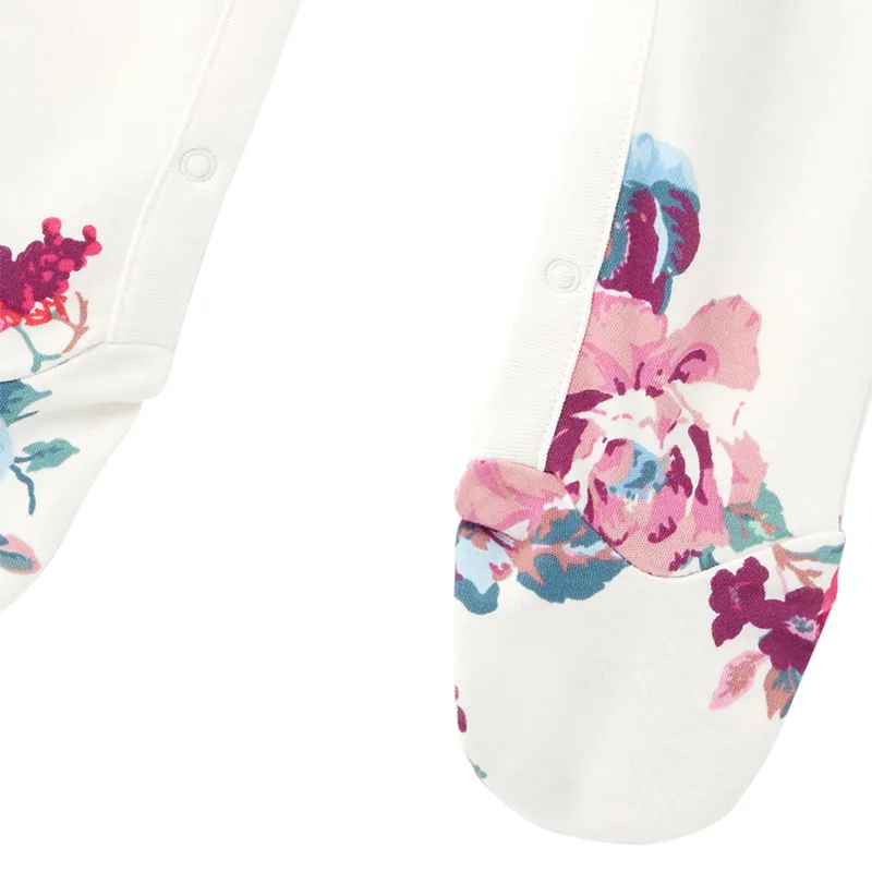 Joules Razamataz Printed Babygrow - White Floral-3
