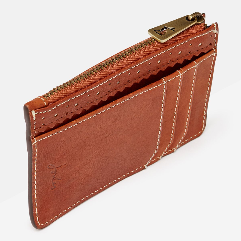 Joules Faybridge Leather Card Holder - Tan -4