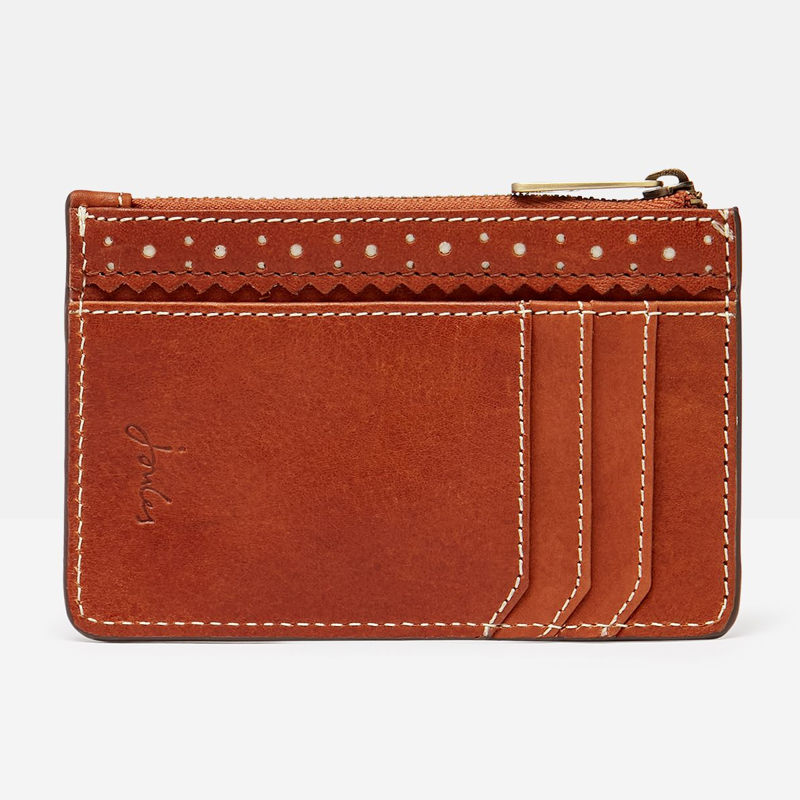 Joules Faybridge Leather Card Holder - Tan -3