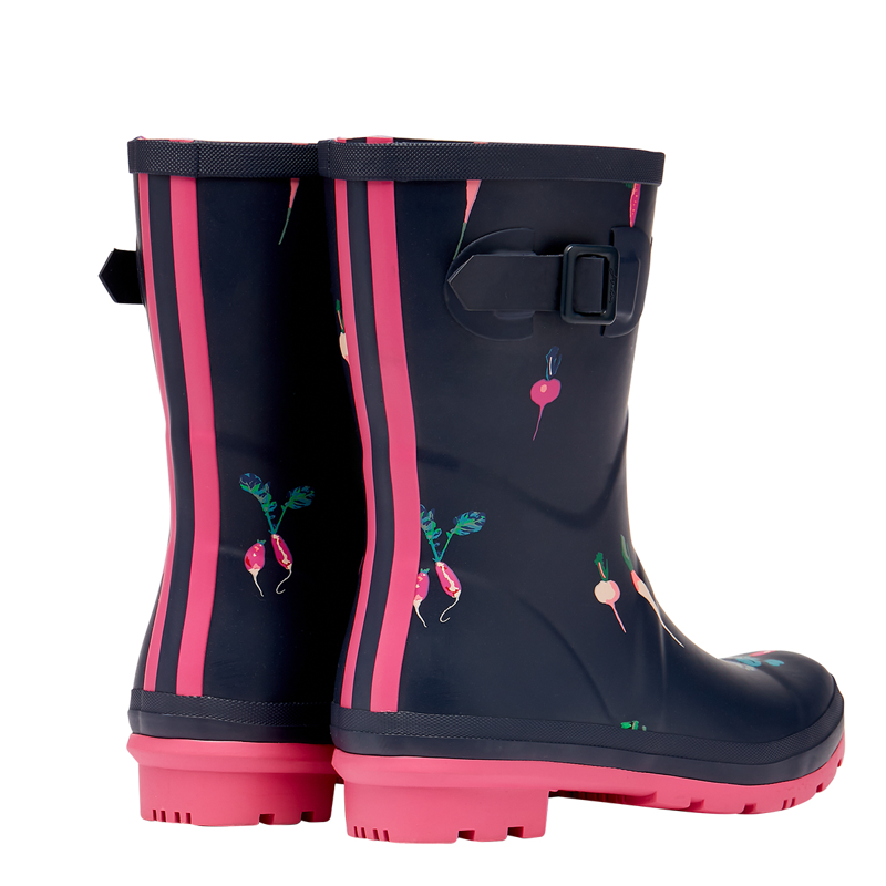 Joules Molly Mid Height Printed Wellies - Navy Vegetables-1