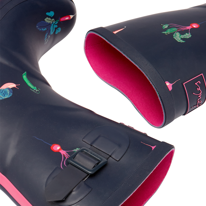 Joules Molly Mid Height Printed Wellies - Navy Vegetables-4