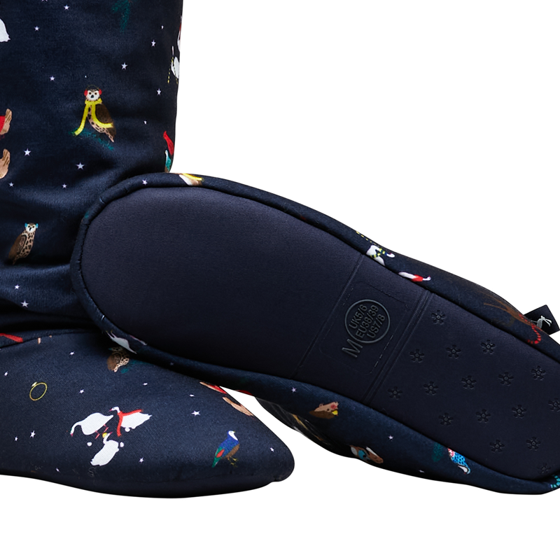 Joules Slouchy Slipper Sock Boots - Woodland Christmas-4
