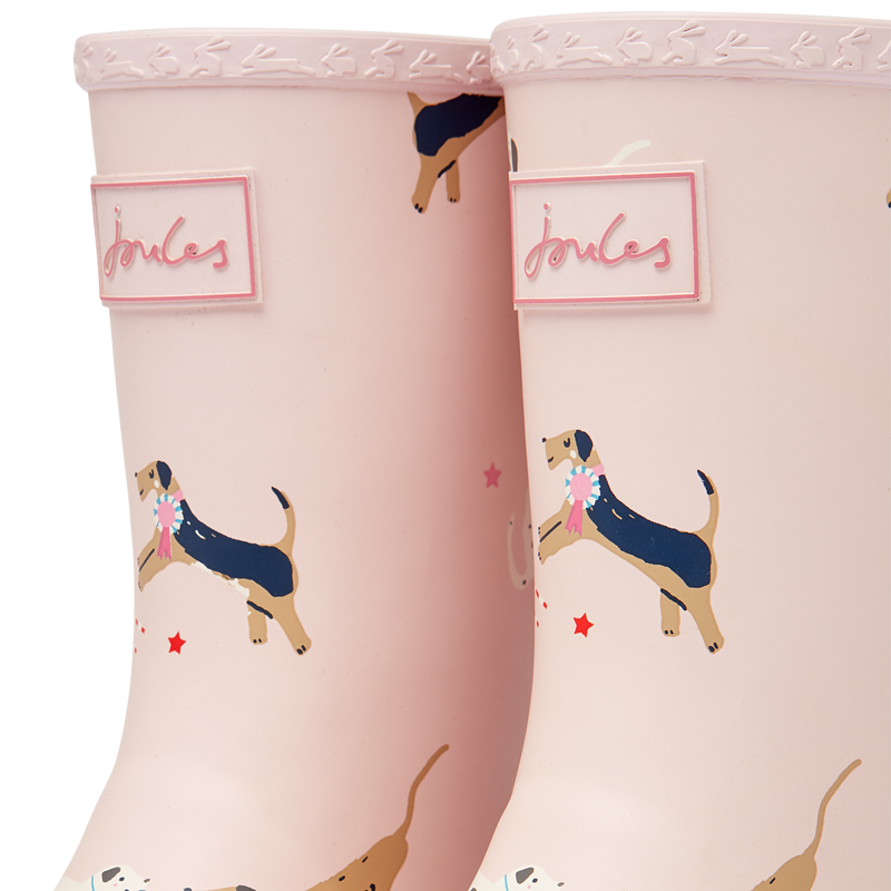 Joules Junior Roll Up Flexible Printed Wellies - Pink Dogs-4