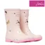 Joules Junior Roll Up Flexible Printed Wellies - Pink Dogs