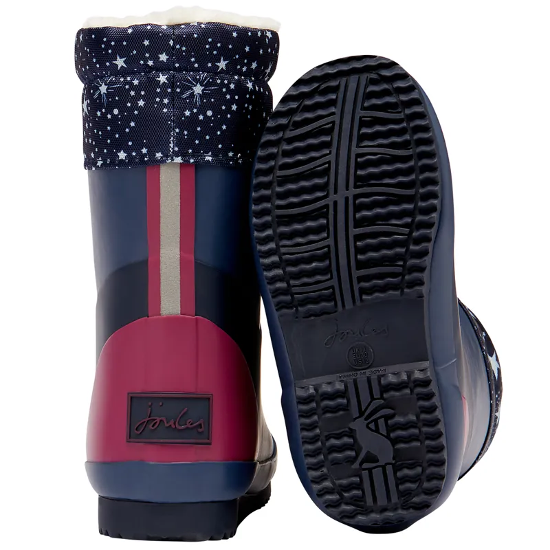 Joules Junior Warm Wellies With Toggle Fastening - French Navy-2