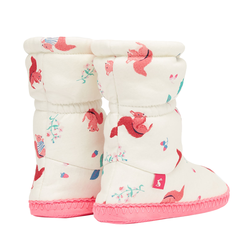 Joules Padabout Slippersocks - White Squirell-1