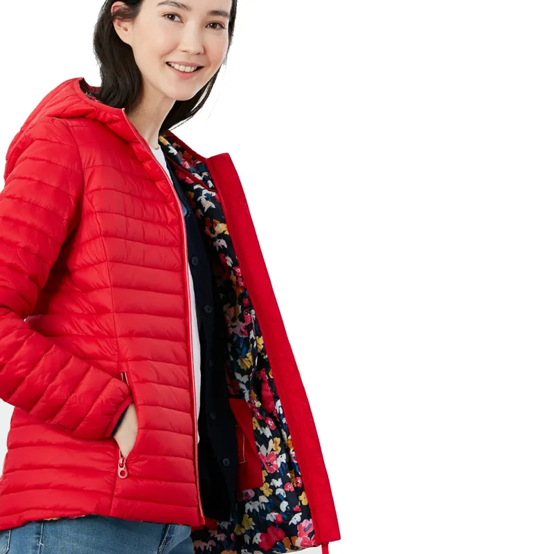 Joules Snug Water Resistant Packable Coat - Red-6