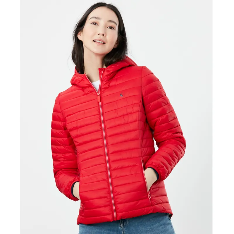 Joules Snug Water Resistant Packable Coat - Red-2