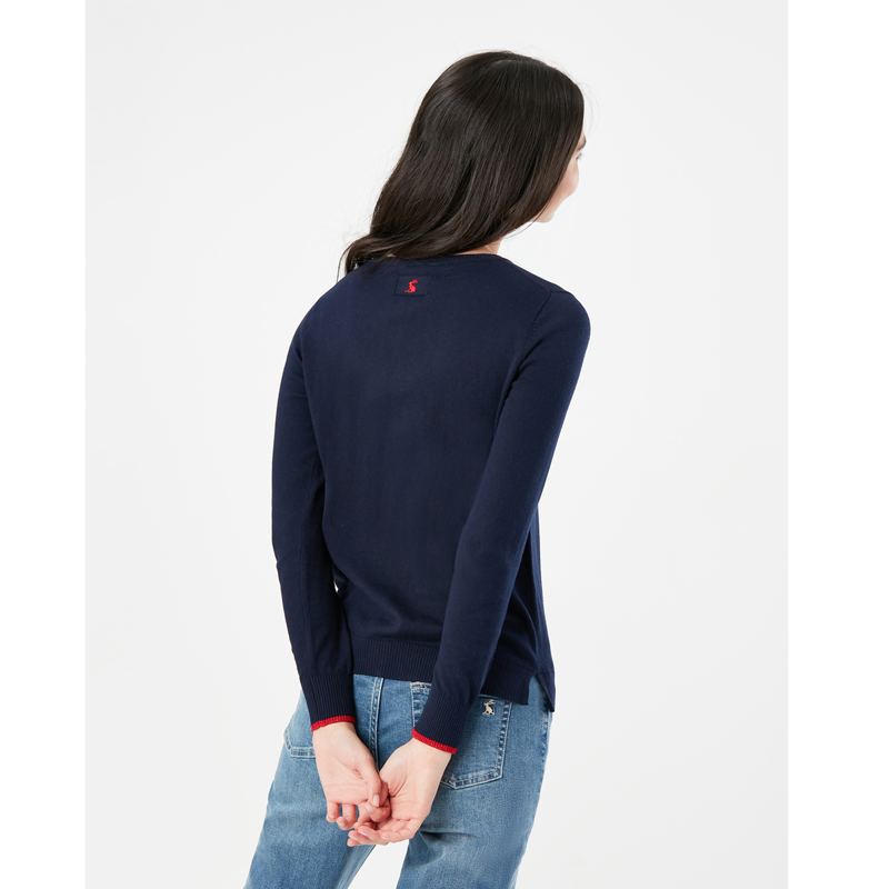 Joules Miranda Festive Intarsia Crew Neck Jumper - Festive Dog-2