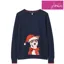 Joules Miranda Festive Intarsia Crew Neck Jumper - Festive Dog