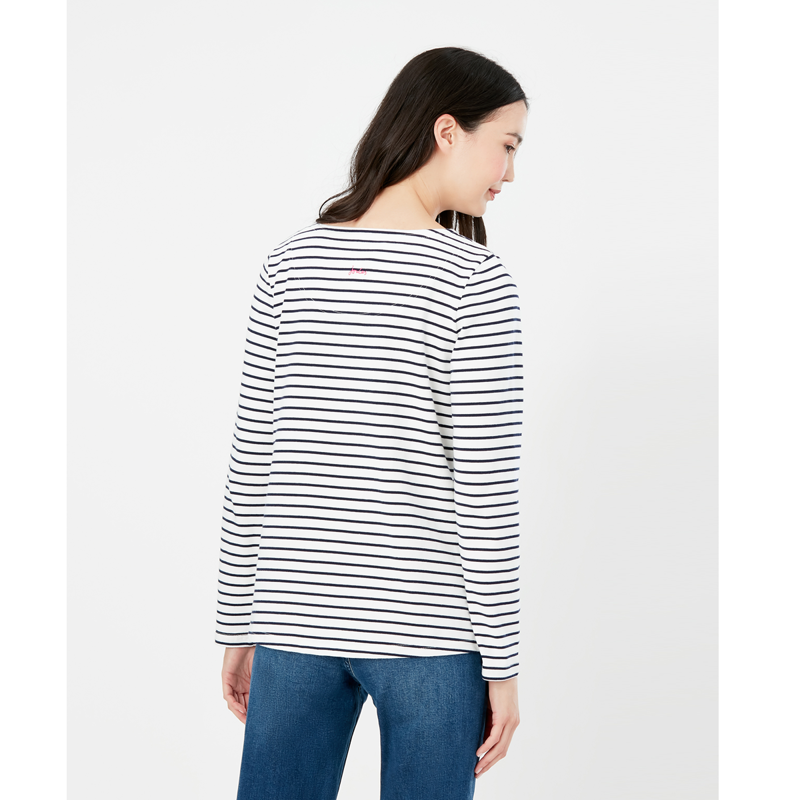 Joules Harbour Luxe Long Sleeve Jersey Top - Christmas Wreath-1