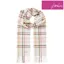 Joules Fairwell Checked Wool Scarf - Cream Thin Check
