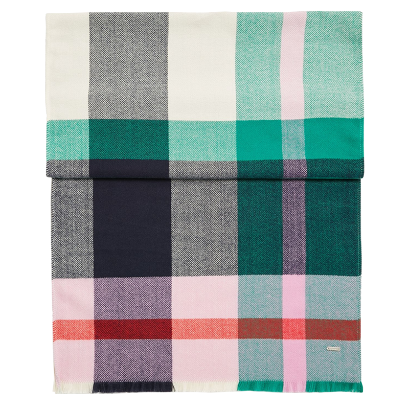 Joules Bridey Checked Warm Handle Scarf - Navy Pink Check-2