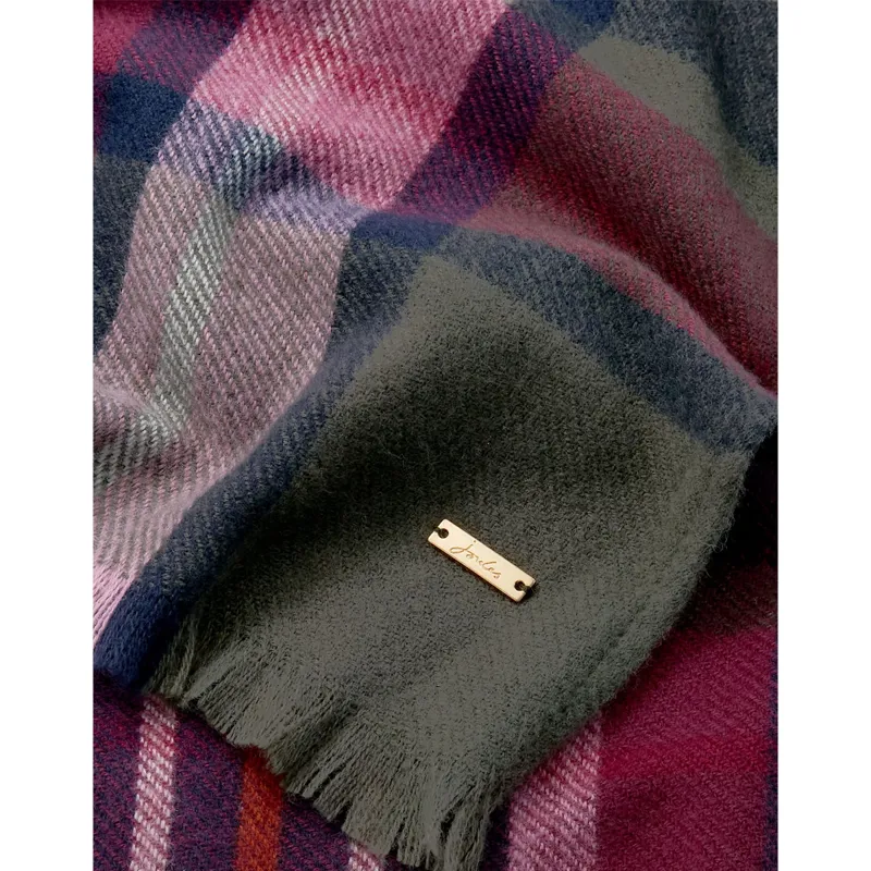 Joules Bridey Checked Warm Handle Scarf - Dark Multi Check-2