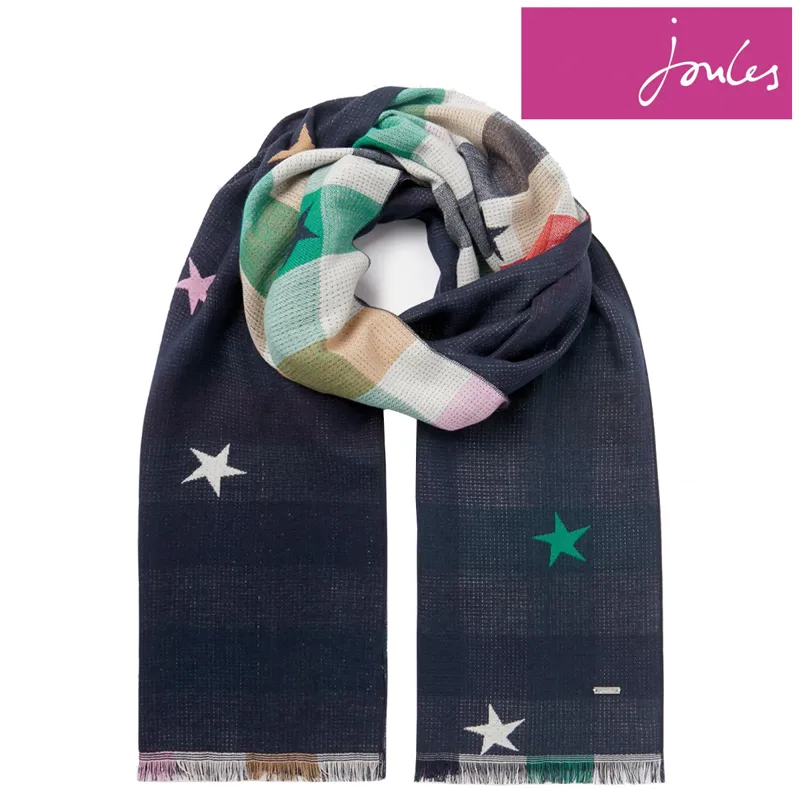 Joules Farnsley Scarf - Navy Gingham Star 