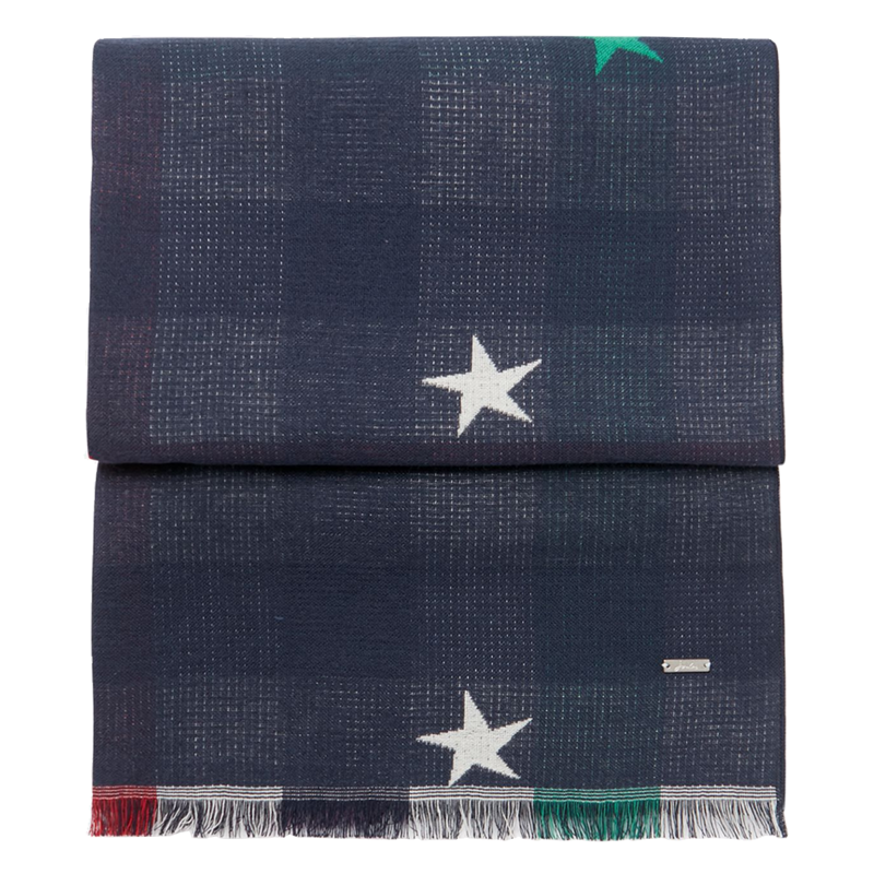 Joules Farnsley Scarf - Navy Gingham Star -3