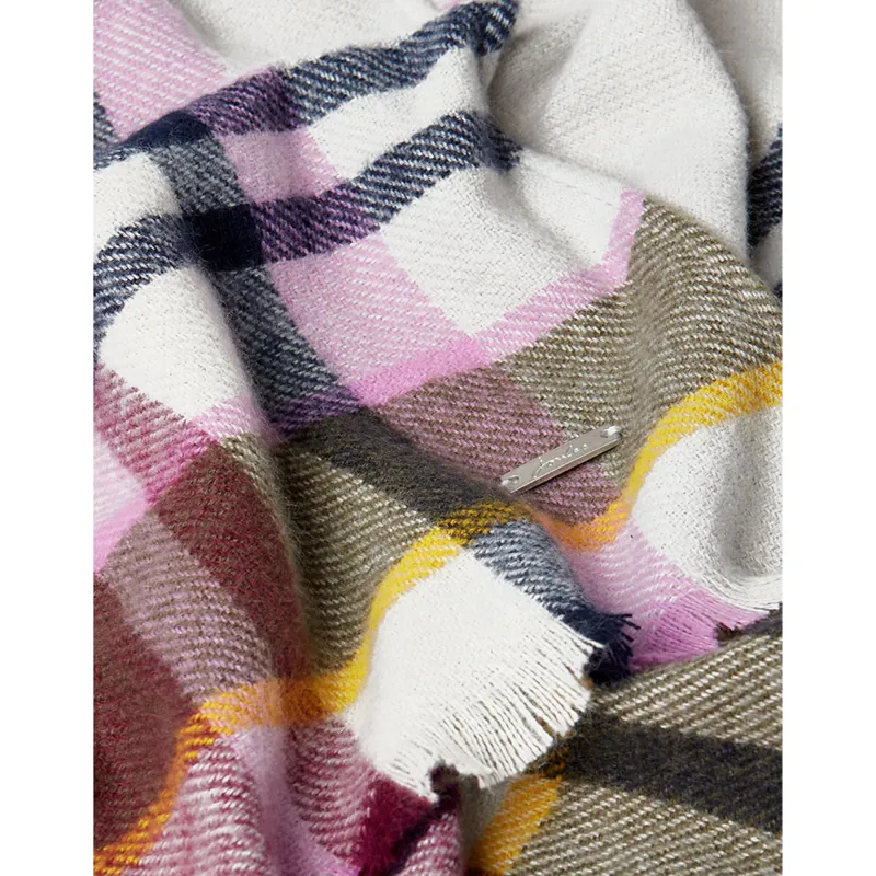 Joules Bridey Checked Warm Handle Scarf - Grey Marl Check-1