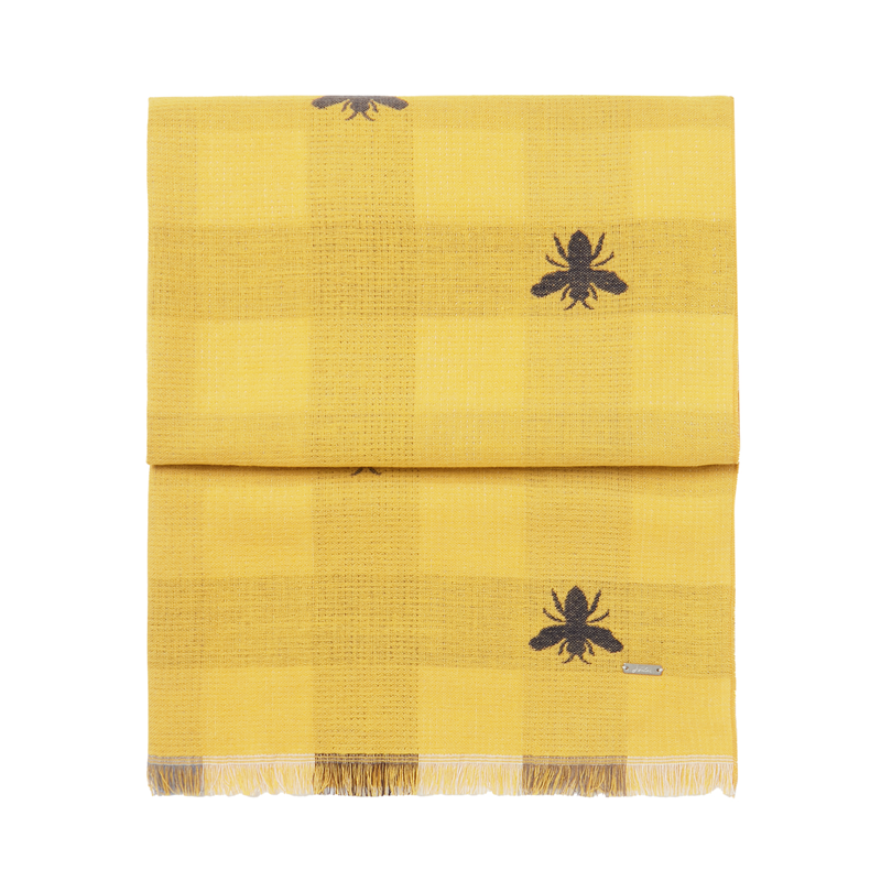 Joules Farnsley Scarf - Gold Bee Check-4