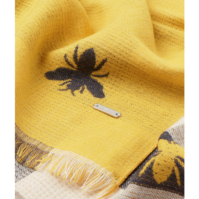 Joules Farnsley Scarf - Gold Bee Check-3