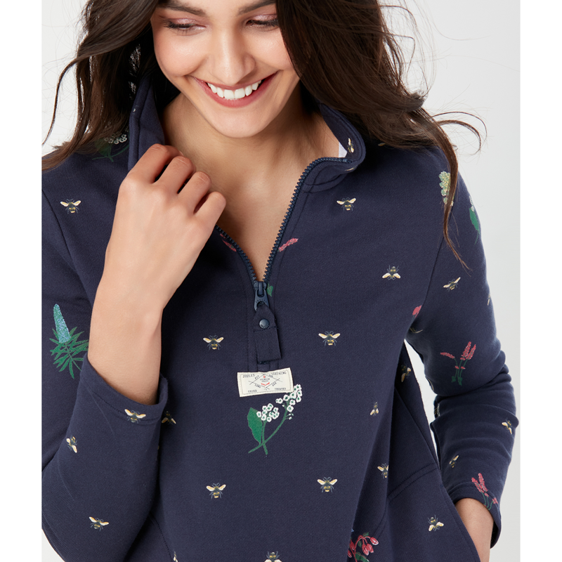 Joules Pip Print Casual Half Zip Sweatshirt - French Navy-1
