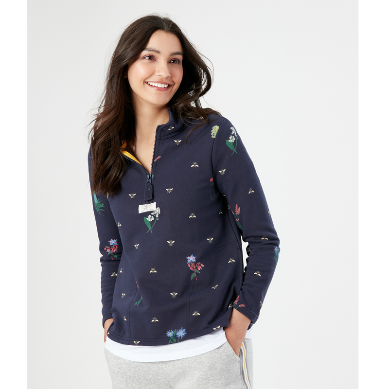 Joules Pip Print Casual Half Zip Sweatshirt - French Navy-2