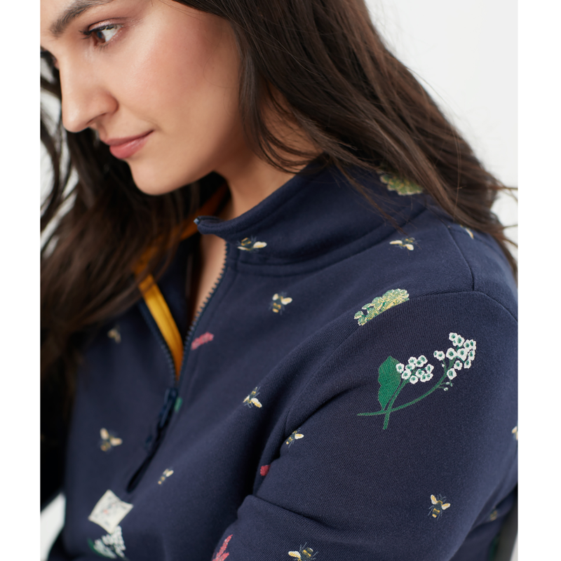 Joules Pip Print Casual Half Zip Sweatshirt - French Navy-3
