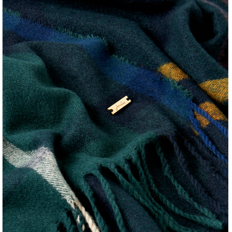 Joules Farah Check Scarf - Navy Tartan Check-2