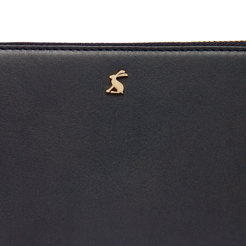 Joules Langton Zip Round Leather Purse - French Navy-2