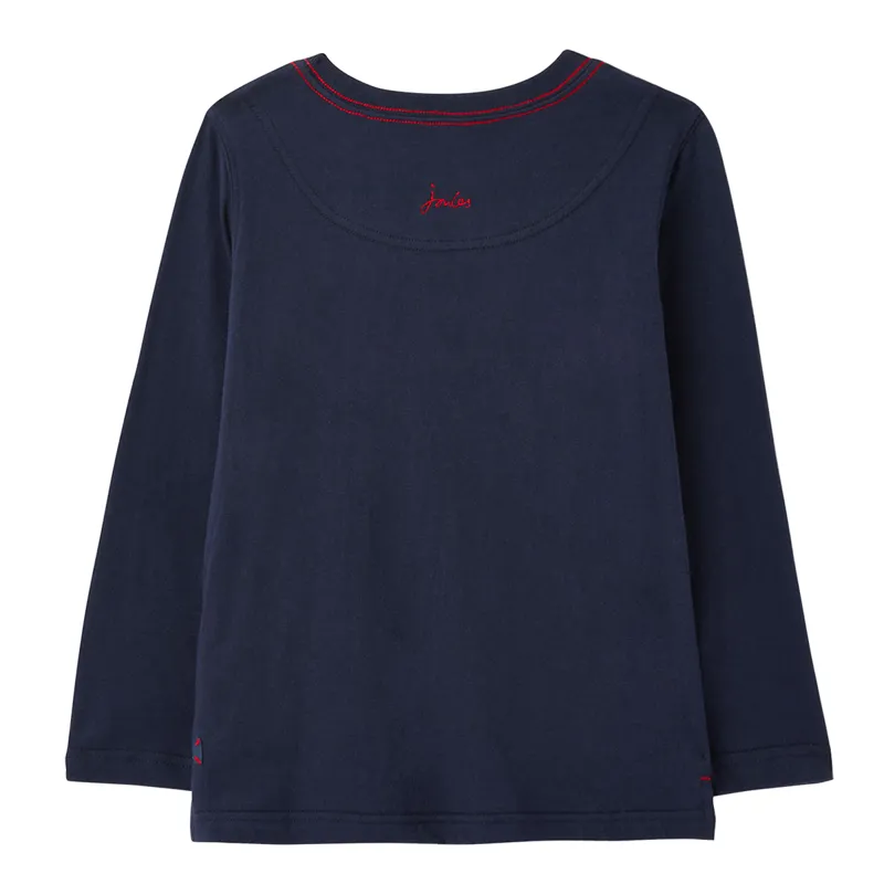 Joules Finlay Long Sleeve Screenprint T-Shirt - Navy Woodland-1