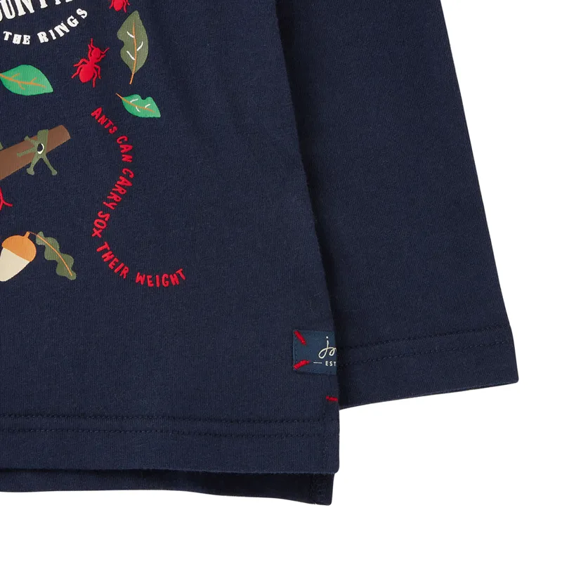 Joules Finlay Long Sleeve Screenprint T-Shirt - Navy Woodland-3