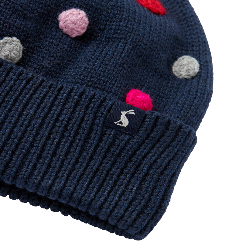 Joules Bella Pom Pom Knitted Hat - French Navy-1