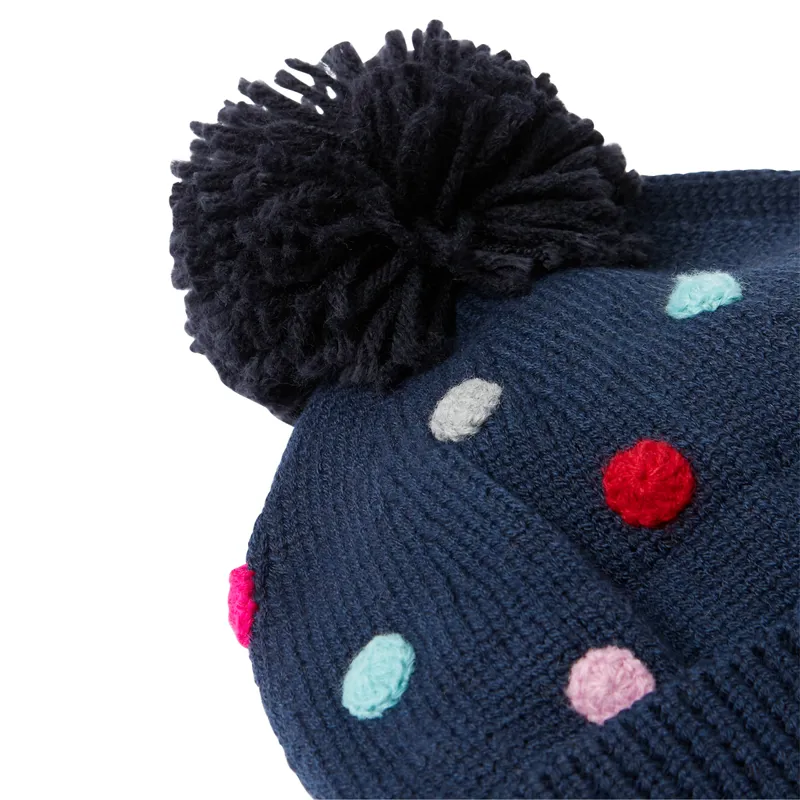 Joules Bella Pom Pom Knitted Hat - French Navy-2